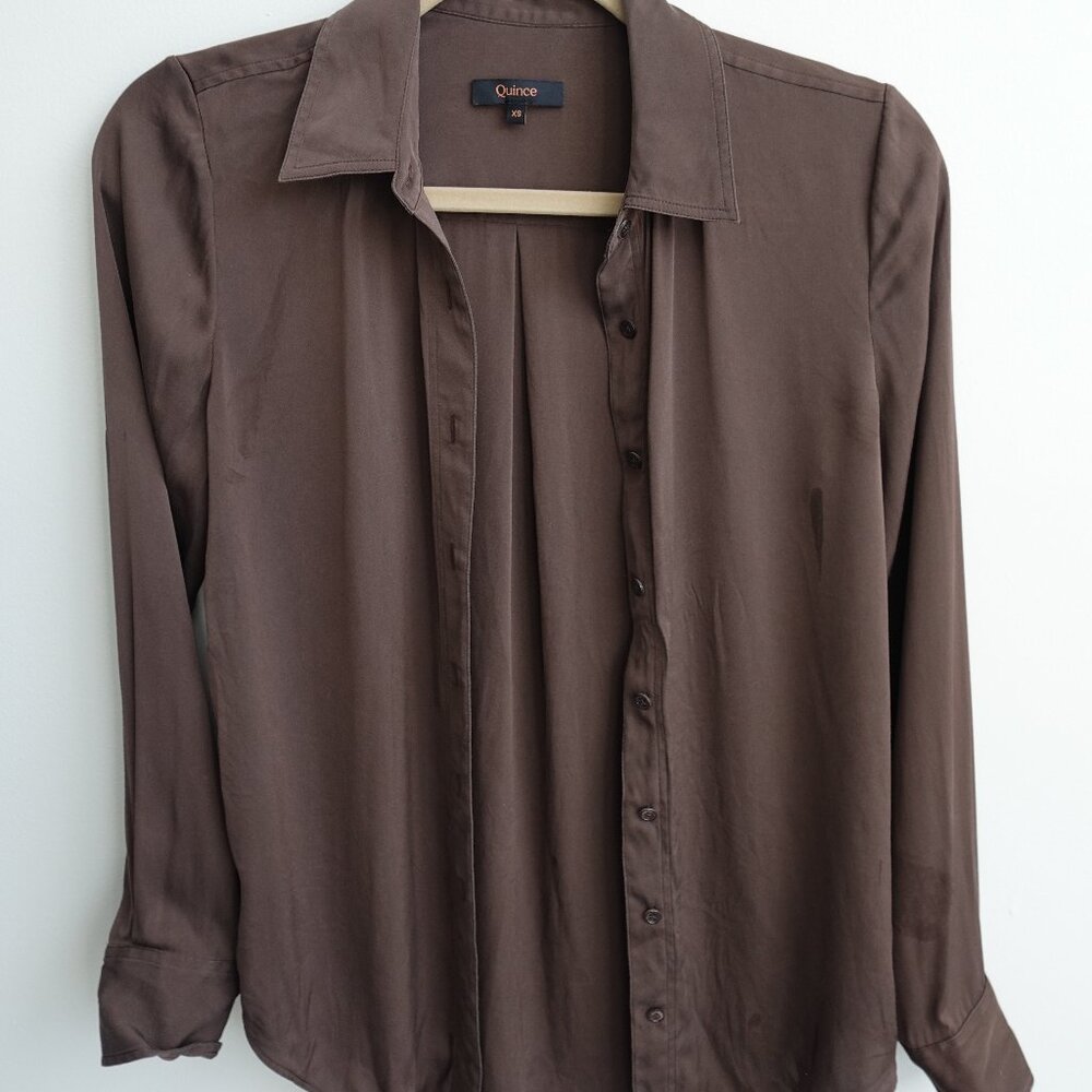Quince Washable Stretch Silk Blouse